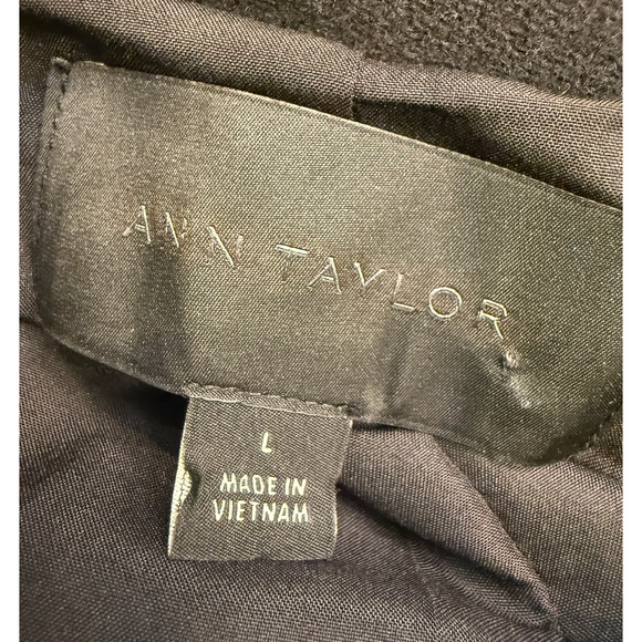 NEW ANN TAYLOR BLACK DOUBLE BREASTED DOLMAN SLEEVE COAT SZ L - Picture 6 of 8